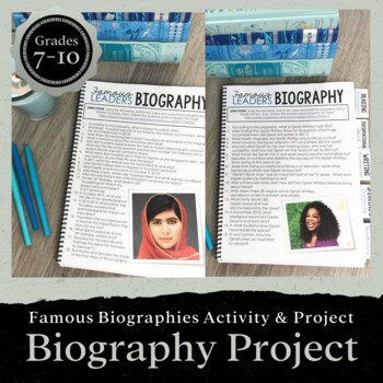 Preview of Famous Biography Project & Questions | Teaching Informational Text + Digital