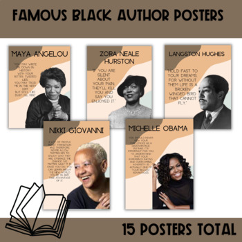 Preview of Famous Black Authors | Black History Month Posters, Decor, Bulletin Board