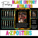 Famous Black History Month Athlete Posters Alphabet A-Z Bu