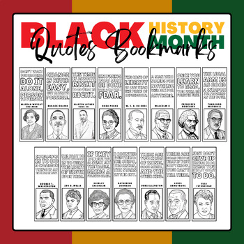 Preview of Famous Black History Month Figures Quotes - Printable Bookmarks