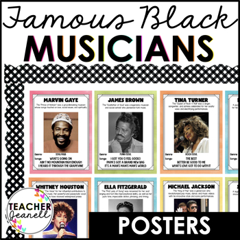 Preview of Famous Black Musicians Poster Set - Black History Month Bulletin Board