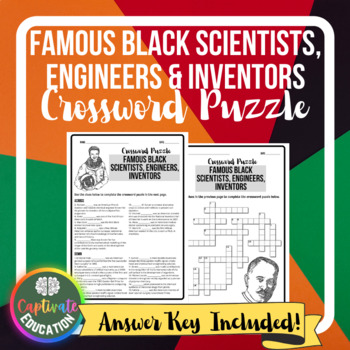 Preview of Famous Black Scientists Engineers & Inventors Crossword Black History Month STEM