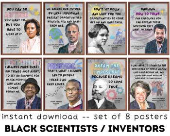 Preview of Famous Black Scientists and Inventors, Black History Month Posters Science Decor