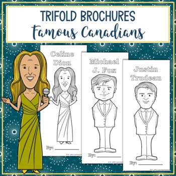 Preview of Famous Canadians Biography Trifold Brochures Bundle