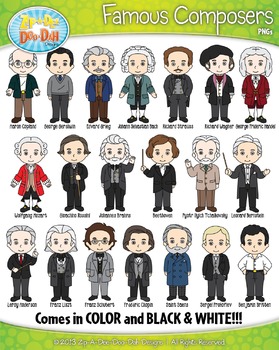 Preview of Famous Composer Characters Clipart {Zip-A-Dee-Doo-Dah Designs}