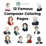 12 Famous Composer Coloring Page Printables with Biography Facts