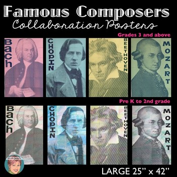 Preview of Famous Composers - Collaboration Portrait Poster BUNDLE