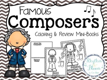 Preview of Famous Composers Coloring & Review Mini-Books