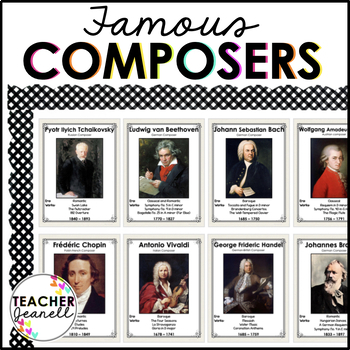 Preview of Famous Composers Posters Bulletin Board Display
