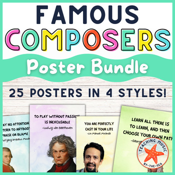 Preview of Famous Composers Posters Bundle | Music Classroom Decor Bulletin Board