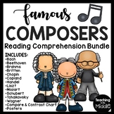 Famous Composers Reading Comprehension Worksheet Bundle Mu