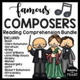 Famous Composers Reading Comprehension Worksheet Bundle #2 Music