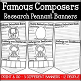 Famous Composers Set 1 Research Pennant Banner Project
