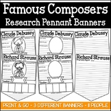 Famous Composers Set 2 Research Pennant Banner Project
