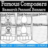 Famous Composers Set 3 Research Pennant Banner Project