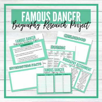 Preview of Famous Dancer Biography Research Project for Google Slides™