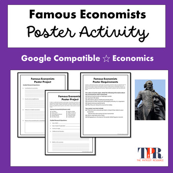Preview of Famous Economists Poster Student Activity (Google)