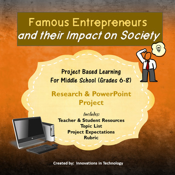 Preview of Famous Entrepreneurs and Their Impact on Society - Research & PowerPoint Project