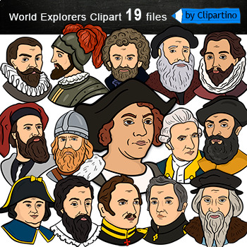 Preview of Famous Explorers Clip Art/ New World Explorers/ Clipart commercial use