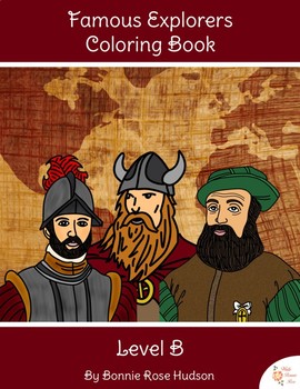 Preview of Famous Explorers Coloring Book-Level B