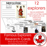 Famous Explorers - Research Cards