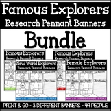 Famous Explorers Research Pennant Banner Project Bundle