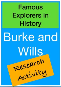 Preview of Famous Explorers - Burke and Wills