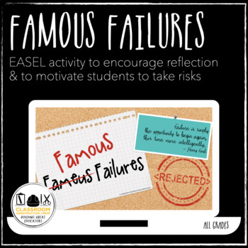 Preview of Famous Failures Card Sort for use with Easel by TpT Growth Mindset
