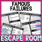 Famous Failures Escape Room Activity - Growth Mindset - Ba