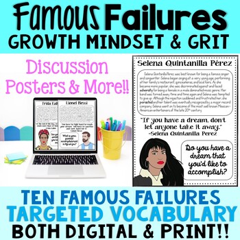 Preview of Famous Failures Grit & Mindset Activity-FREEBIE