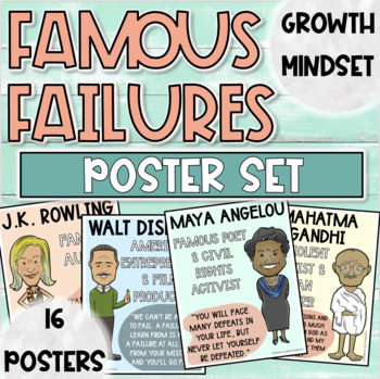 Preview of Famous Failures Poster Set | Growth Mindset