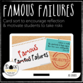 Famous Failures Print and Digital Card Sort Growth Mindset