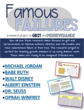 Preview of Famous Failures SEL/Mindset Project- GOOGLE DRIVE