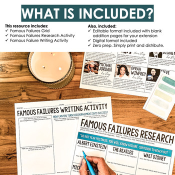 Famous Failures Writing Activity by The SuperHERO Teacher | TpT