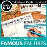 Famous Failures Writing Activity + DIGITAL INCLUDED