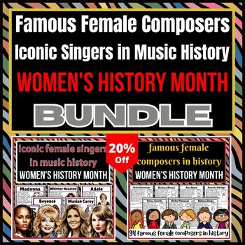 Preview of Famous Female Composers| Iconic Singers in Music History |Women's History Month