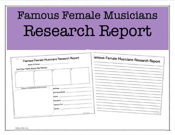 Preview of Famous Female Musicians Research Report