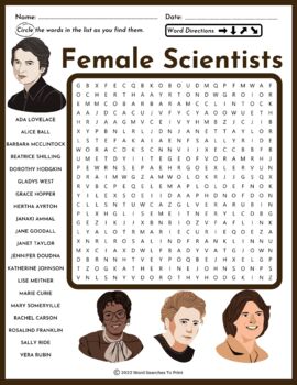 Preview of Famous Female Scientists Word Search Puzzle