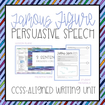 Preview of Famous Figure Persuasive Speech Writing Unit