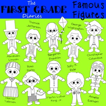 Preview of Famous Figures {Digital Line Art} Historical People