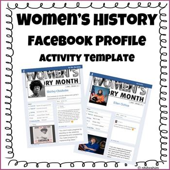 Preview of Women's History Month Facebook Profiles - FREEBIE