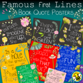 Famous First Lines Book Quotes Posters
