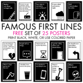 Famous First Lines, FREE Posters, Decor for High School Cl