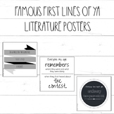 Famous First Lines of Young Adult Books - Classroom Posters