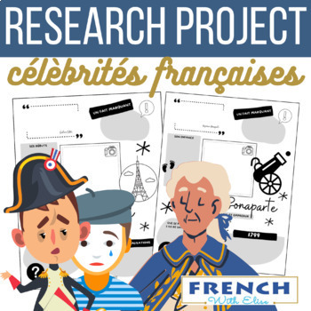 Preview of Famous French People Research Project - 24 célébrités Françaises