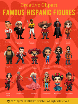 Preview of Famous Hispanic Figures Clip Art | Hispanic Heritage Month Digital resources