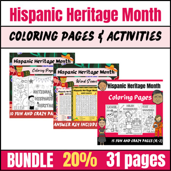 Preview of Famous Hispanic Leaders Coloring Pages And Activities