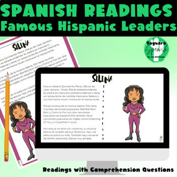 Preview of Famous Hispanic Leaders Readings in Spanish | Latino Leaders