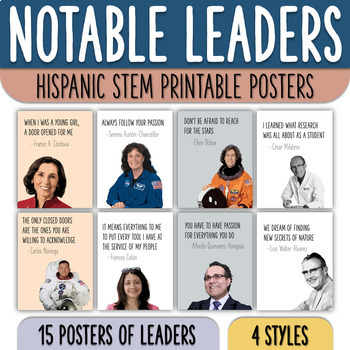 Preview of Famous Hispanic Scientists Latino STEM Leaders Posters Classroom Decor
