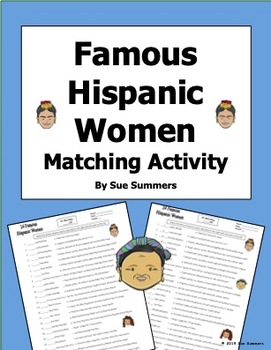 Preview of Hispanic Heritage Month - Famous Hispanic Women Matching / Latinx Heritage